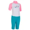 Combinaison De Natation Anti UV Bébé / Enfant Manches Courtes Rose Imprimé