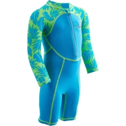 Sportmania 48 Maillot De Bain Shorty Swim Bébé Manches Longues Imprimé Bleu