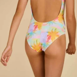 MAILLOT DE BAIN 1 PIECE FILLE 100 MIXLIFE JAUNE -Sportmania maillot de bain surf fille noir hiloe 100 4