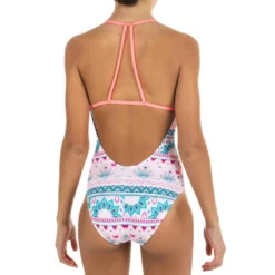 Maillot De Bain 1 Pièce Rose HIMAE GIRL500 PAGI -Sportmania maillot de bain surf fille vert himae 500 2