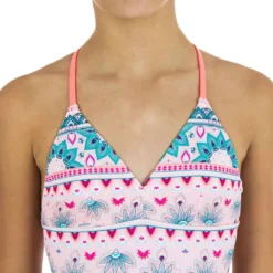 Maillot De Bain 1 Pièce Rose HIMAE GIRL500 PAGI -Sportmania maillot de bain surf fille vert himae 500 4