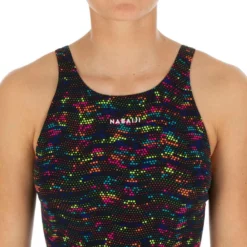 Maillot De Bain Une Pièce De Natation Fille Kamiye Print Fire Noir / Jaune -Sportmania maillot de bain une piece de natation fille kamiye print fire noir slash jaune 3