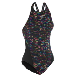Maillot De Bain Une Pièce De Natation Fille Kamiye Print Fire Noir / Jaune -Sportmania maillot de bain une piece de natation fille kamiye print fire noir slash jaune 4
