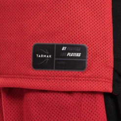 MAILLOT SANS MANCHE DE BASKETBALL REVERSIBLE GARCON/FILLE NOIR ROUGE DUNKE T500R -Sportmania maillot de basketball reversible garconslashfille confirmee gris noir clev t500r 4