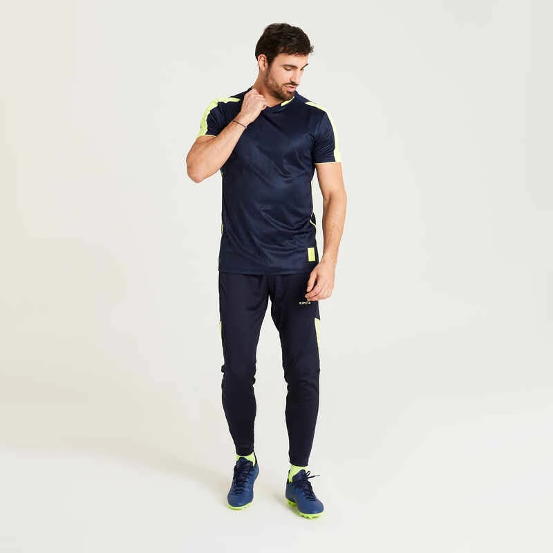 Kipsta Maillot De Football Adulte TRAXIUM Marine Et Jaune 7 Kipsta Maillot De Football Adulte TRAXIUM Marine Et Jaune – Image 7