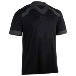 Maillot Manches Courtes De Rugby Homme R100 Noir