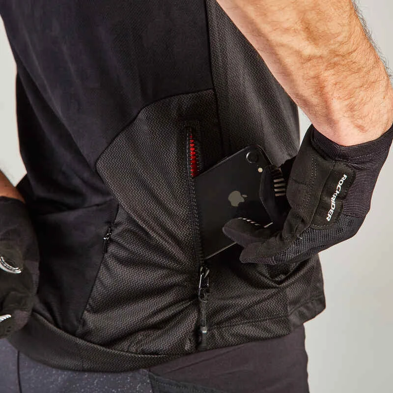 Rockrider MAILLOT MANCHES COURTES VTT ST 500 NOIR ET ROUGE HOMME 7 Rockrider MAILLOT MANCHES COURTES VTT ST 500 NOIR ET ROUGE HOMME – Image 7