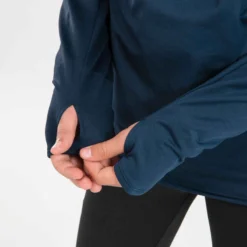 MAILLOT MANCHES LONGUES ENFANT 1/2 ZIP CHAUD - KIPRUN WARM BLEU MARINE -Sportmania maillot manches longues chaud 1slash2 zip enfant d athletisme at 100 bleu marine 4