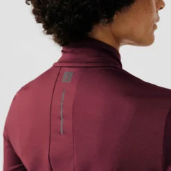 Kalenji T-shirt Manches Longues Chaud Running Femme - Zip Warm Violet -Sportmania maillot manches longues jogging femme run warm vert 3