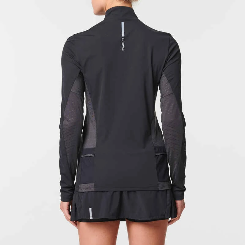 MAILLOT DE TRAIL RUNNING MANCHES LONGUES ZIP FEMME NOIR BRONZE 8 MAILLOT DE TRAIL RUNNING MANCHES LONGUES ZIP FEMME NOIR BRONZE – Image 8