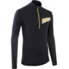 MAILLOT DE TRAIL RUNNING MANCHES LONGUES ZIP HOMME NOIR BRONZE