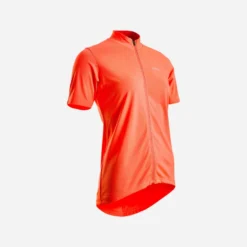 Maillot Manches Courtes Vélo 100 Femme Corail