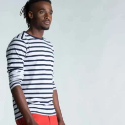 Tribord Marinière Homme Manches Longues Sailing 100 Blanc Bleu -Sportmania mariniere homme manches longues sailing 100 blanc bleu 5