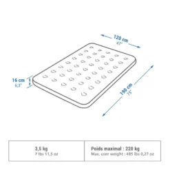 Quechua MATELAS GONFLABLE DE CAMPING - AIR BASIC 120 CM - 2 PERSONNES -Sportmania matelas gonflable de camping air basic 120 cm 2 personnes 2