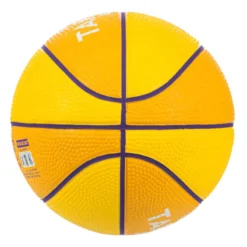 Mini Ballon De Basketball Taille 1 Enfant - K100 Rubber Jaune -Sportmania mini ballon de basketball enfant mini b taille 1 jusqu a 4 ans rouge 2