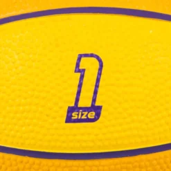 Mini Ballon De Basketball Taille 1 Enfant - K100 Rubber Jaune -Sportmania mini ballon de basketball enfant mini b taille 1 jusqu a 4 ans rouge 3