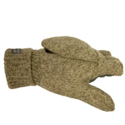 Gants De Chasse 2 En 1 Laine Chaudes - 100 Marron -Sportmania mitaines chasse 100 laine marron 3