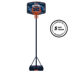 Panier De Basket Sur Pied Réglable 1,60m à 2,20m Enfant - B200 EASY Bleu Orange -Sportmania panier de basket enfant b200 easy bleu espace 160m a 220m jusqu a 10 ans 2