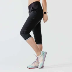 Kalenji Pantacourt Running Femme - Dry Noir -Sportmania pantacourt jogging femme run dry noir 5