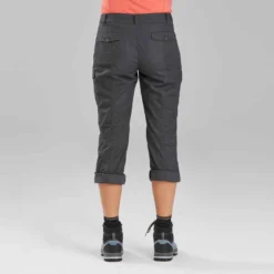 Pantalon De Trek Voyage - TRAVEL 100 Gris Femme -Sportmania pantalon de trek voyage travel 100 kaki femme 4
