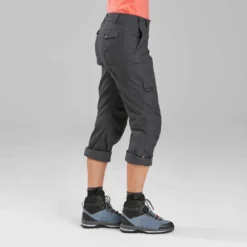 Pantalon De Trek Voyage - TRAVEL 100 Gris Femme -Sportmania pantalon de trek voyage travel 100 kaki femme 5