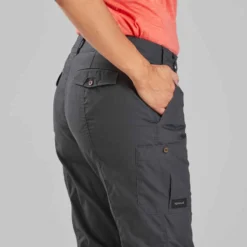 Pantalon De Trek Voyage - TRAVEL 100 Gris Femme -Sportmania pantalon de trek voyage travel 100 kaki femme 7