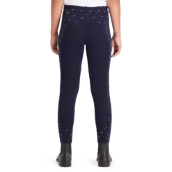 Pantalon équitation Fille 120 PRINT Marine à Points Rose -Sportmania pantalon equitation fille 120 print marine a points rose 5