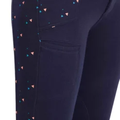 Pantalon équitation Fille 120 PRINT Marine à Points Rose -Sportmania pantalon equitation fille 120 print marine a points rose 8