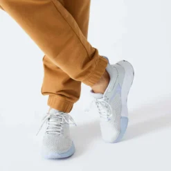 Pantalon Fitness Femme - 500 Essentials Noisette -Sportmania pantalon fitness femme coton regular essentiel noir 4