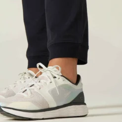 Pantalon Jogging Fitness Femme Coton Coupe Droite Sans Poche - 120 Noir -Sportmania pantalon jogging leger fitness coupe droite noir 5