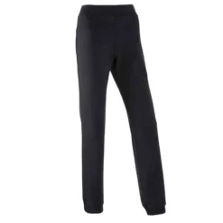 Pantalon Jogging Fitness Femme Coton Coupe Droite Sans Poche - 120 Noir -Sportmania pantalon jogging leger fitness coupe droite noir 7