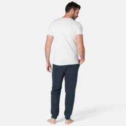 Pantalon Jogging Chaud Fitness Homme - 100 Bleu Noir -Sportmania pantalon jogging molleton fitness bleu fonce 3