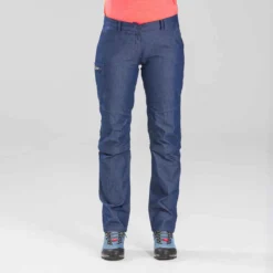 Pantalon Modulable De Trek Voyage - TRAVEL 100 Denim Bleu Femme -Sportmania pantalon modulable de trek voyage travel 100 denim bleu femme 6