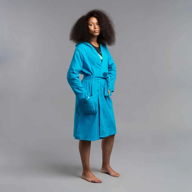 Peignoir De Bain Femme Coton Biologique Turquoise 2 Peignoir De Bain Femme Coton Biologique Turquoise – Image 2