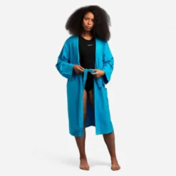 Peignoir De Bain Femme Coton Biologique Turquoise