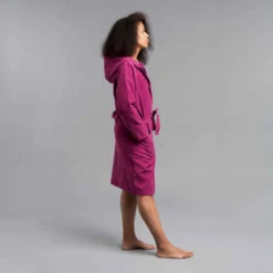 Peignoir De Bain Femme Microfibre Compact Violet -Sportmania peignoir de bain a capuche microfibre compact femme violet 2