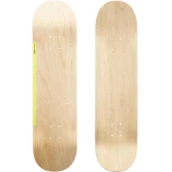PLANCHE DE SKATE EN ERABLE DK100 TAILLE 8" COULEUR BOIS ET JAUNE.