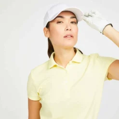 Polo De Golf Manches Courtes Femme MW500 Jaune Pale -Sportmania polo de golf femme blanc 2