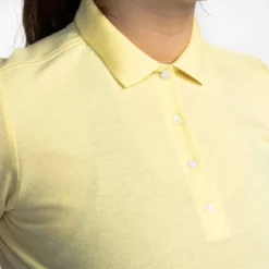 Polo De Golf Manches Courtes Femme MW500 Jaune Pale -Sportmania polo de golf femme blanc 3
