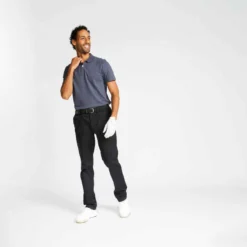 Polo De Golf Manches Courtes Homme MW100 Gris -Sportmania polo de golf homme manches courtes 100 temps tempere bleu ciel 4