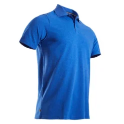 Polo De Golf Manches Courtes Homme MW500 Bleu Chiné