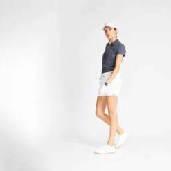 Polo De Golf Manches Courtes Femme MW100 Gris -Sportmania polo de golf manches courtes femme mw100 gris 2
