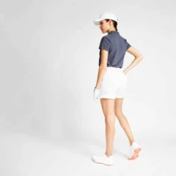 Polo De Golf Manches Courtes Femme MW100 Gris -Sportmania polo de golf manches courtes femme mw100 gris 3