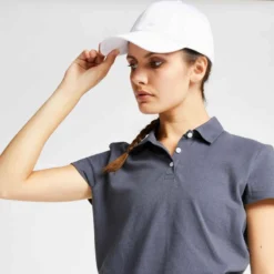 Polo De Golf Manches Courtes Femme MW100 Gris -Sportmania polo de golf manches courtes femme mw100 gris 4