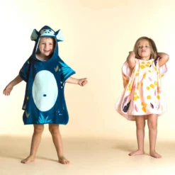 Poncho De Bain Coton Bébé - Singe Bleu Foncé -Sportmania poncho de bain coton bebe singe bleu fonce 2