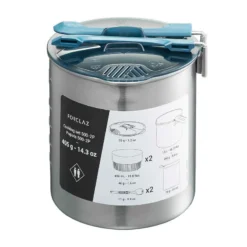 Popote Inox De Trekking - 2 Personnes - MT500 -Sportmania popote de trekking trek 500 inox 2 personnes 16 litres 14
