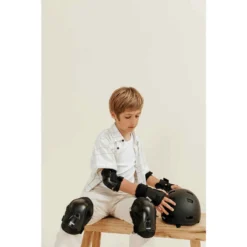 Set 3x2 Protections Roller Trottinette Skate Enfant PLAY Noir -Sportmania protections roller enfant play blanc turquoise 13