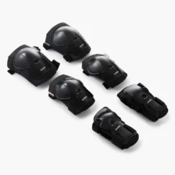 Set 3x2 Protections Roller Trottinette Skate Enfant PLAY Noir -Sportmania protections roller enfant play blanc turquoise 6