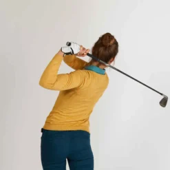 PULL DE GOLF FEMME JAUNE -Sportmania pull de golf femme bordeaux 2