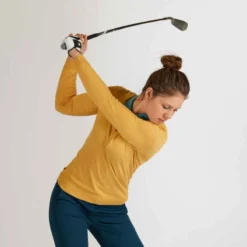PULL DE GOLF FEMME JAUNE -Sportmania pull de golf femme bordeaux 3